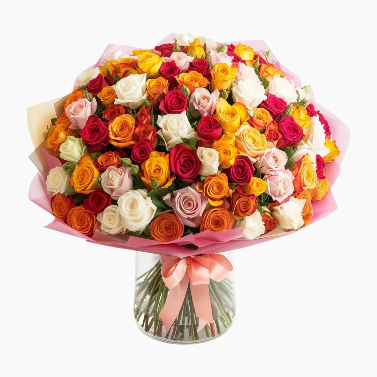 Ramo mixto de 100 rosas en spray