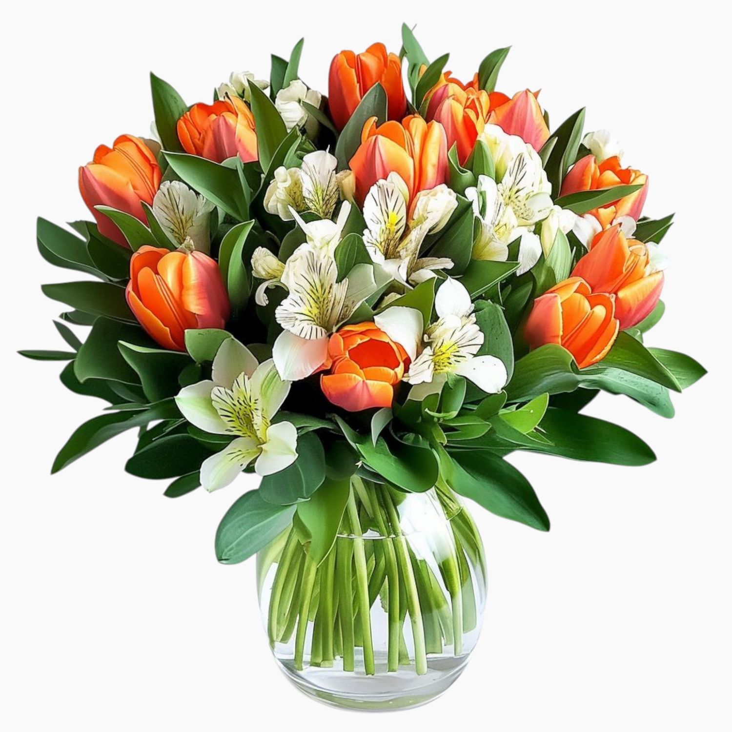 Bouquet of tulips and alstroemeria