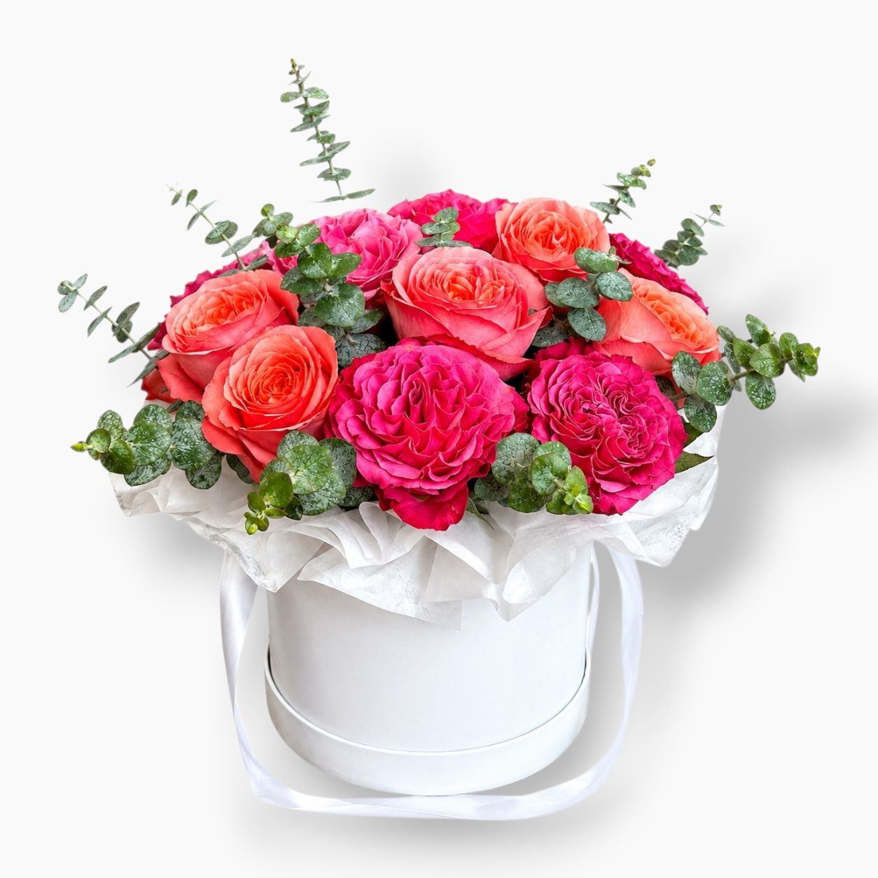 Roses in round box