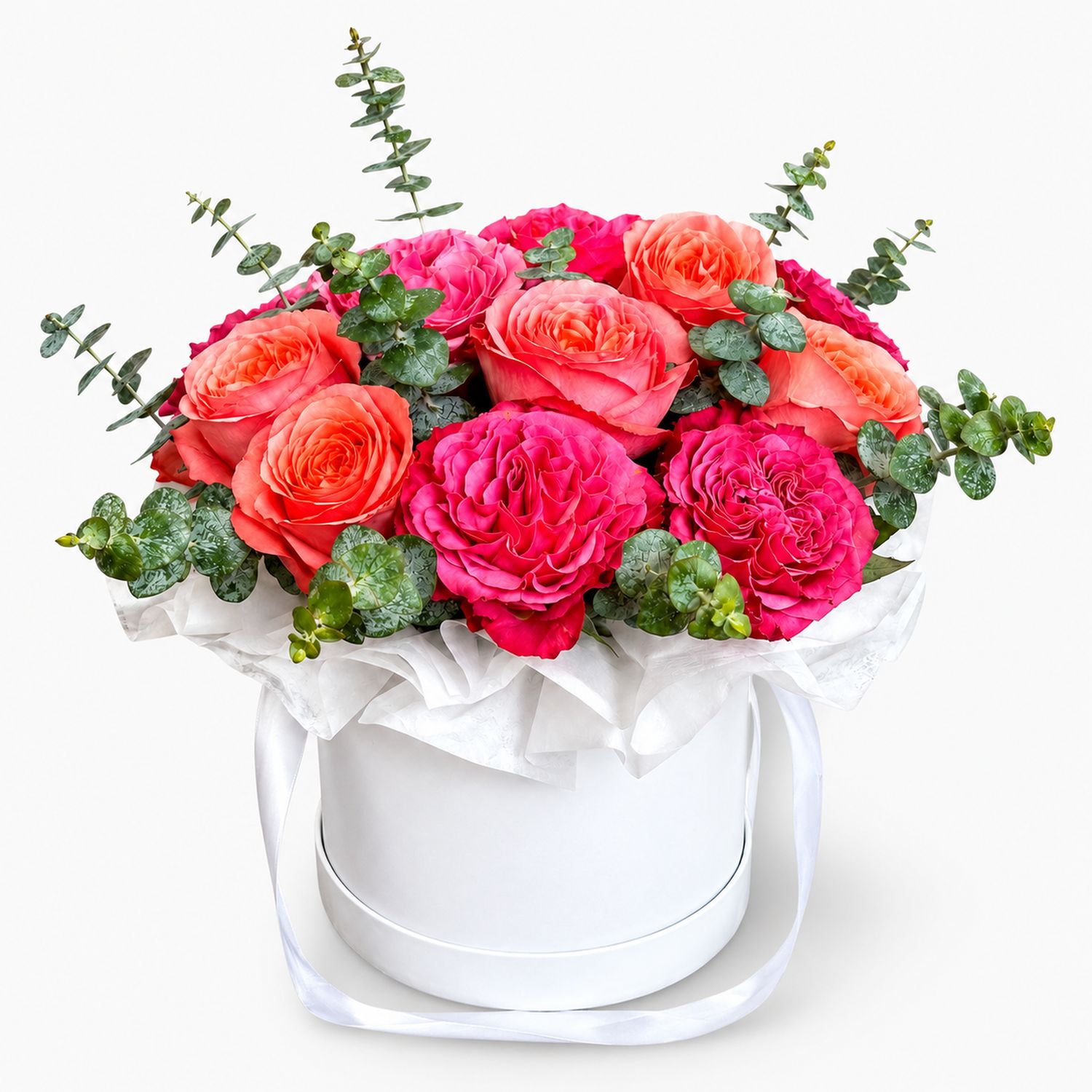 Roses in round box