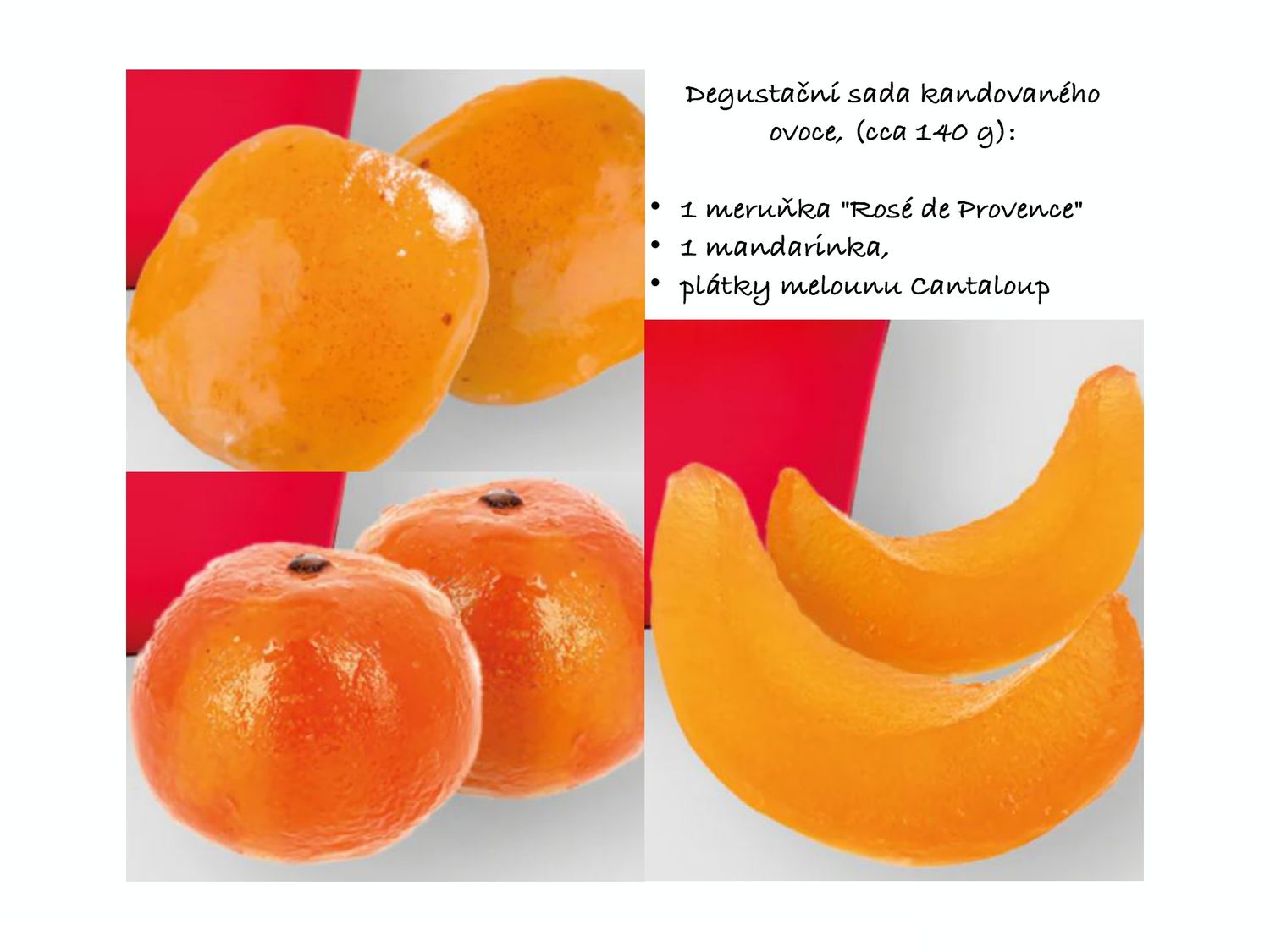 Degustační sada kandovaného ovoce, cca 140 g