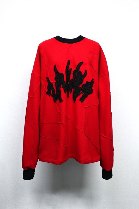Sweatshirt Retalhos Vermelha &quot;Metalcore Font&quot;