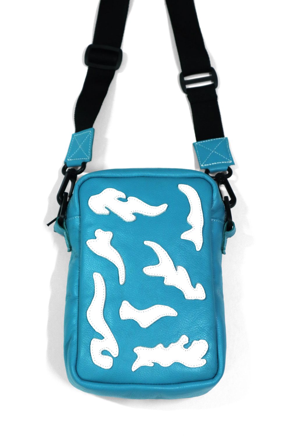 Mala a tiracolo azul/branco padrão all-over