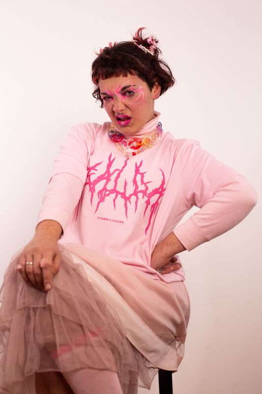 T-Shirt &quot;É Sobre a Cultura.&quot; Rosa