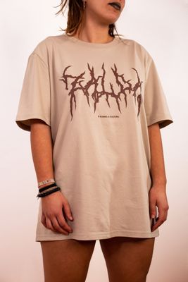 T-Shirt &quot;É Sobre a Cultura.&quot; Bege