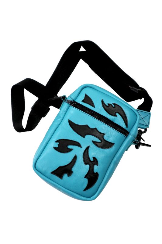 Mala a tiracolo azul/preto padrão all-over