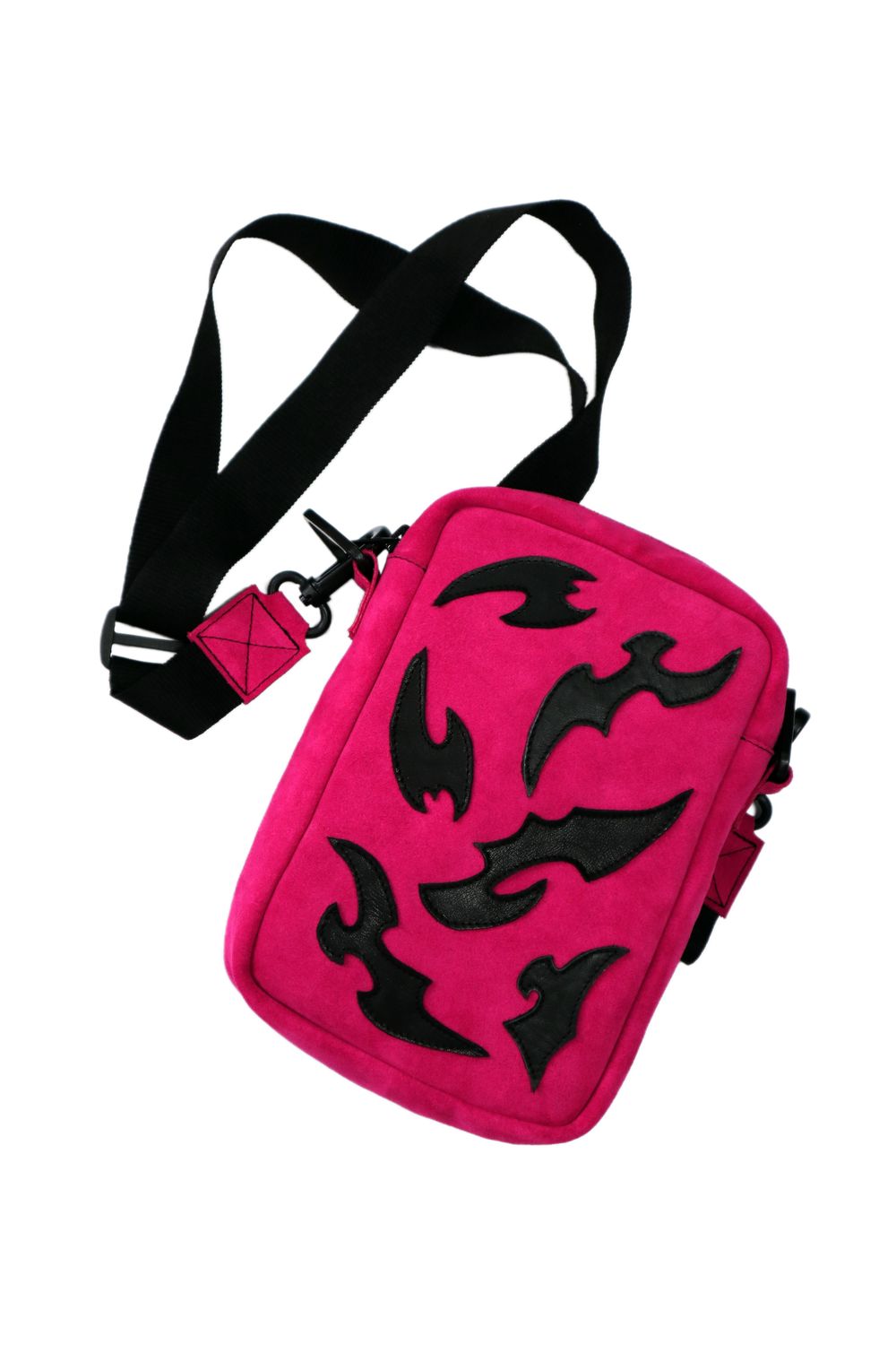 Mala a tiracolo rosa/preto padrão all-over