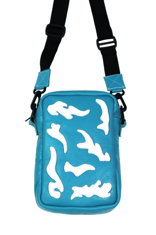 Mala a tiracolo azul/branco padrão all-over