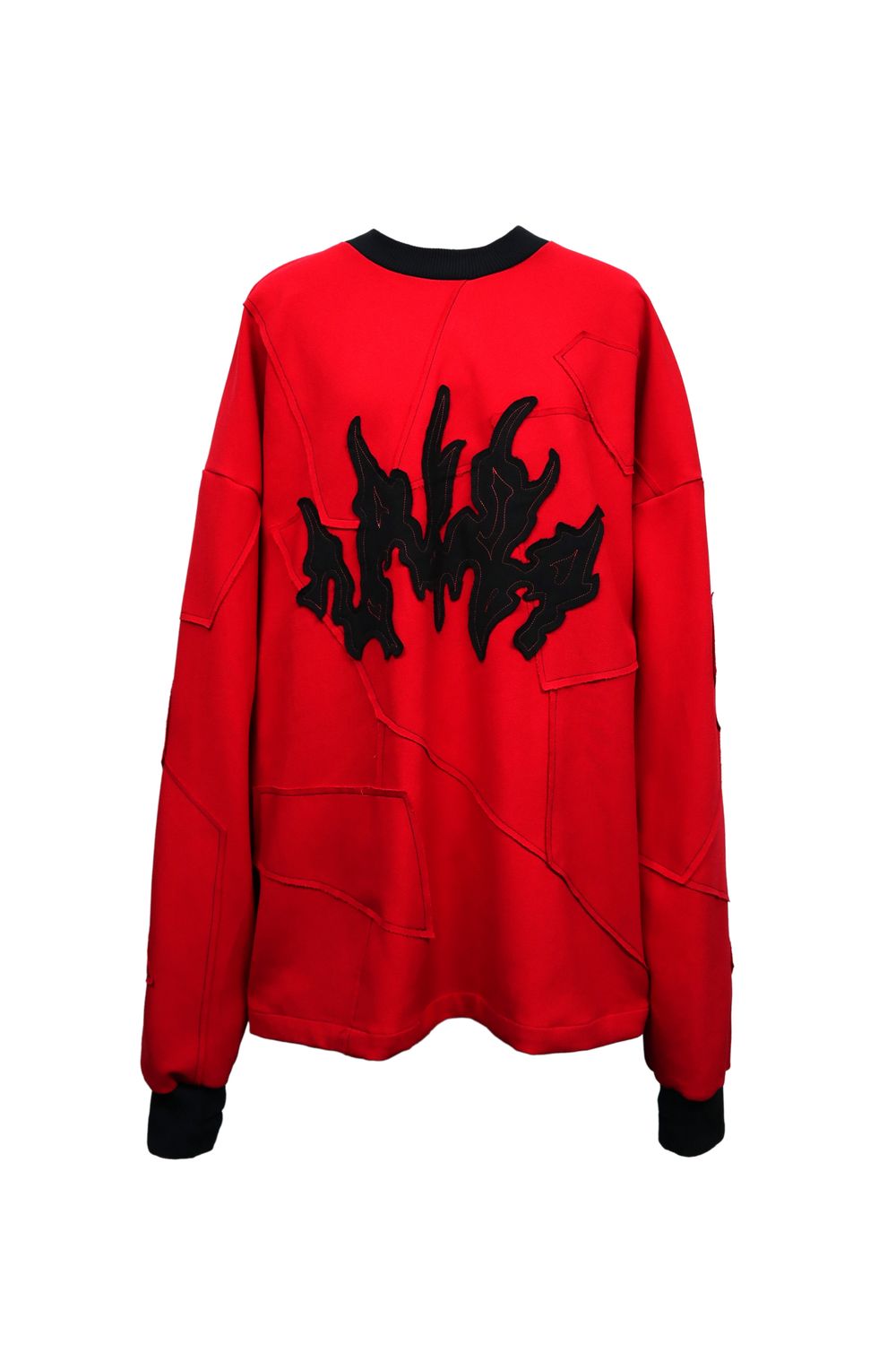 Sweatshirt Retalhos Vermelha "Metalcore Font"