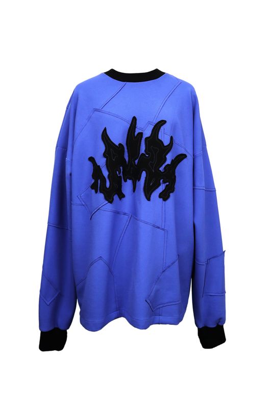 Sweatshirt Retalhos Azul "Metalcore Font"