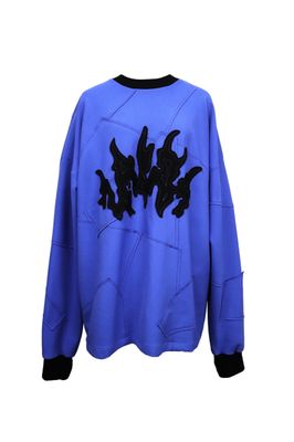 Sweatshirt Retalhos Azul "Metalcore Font"