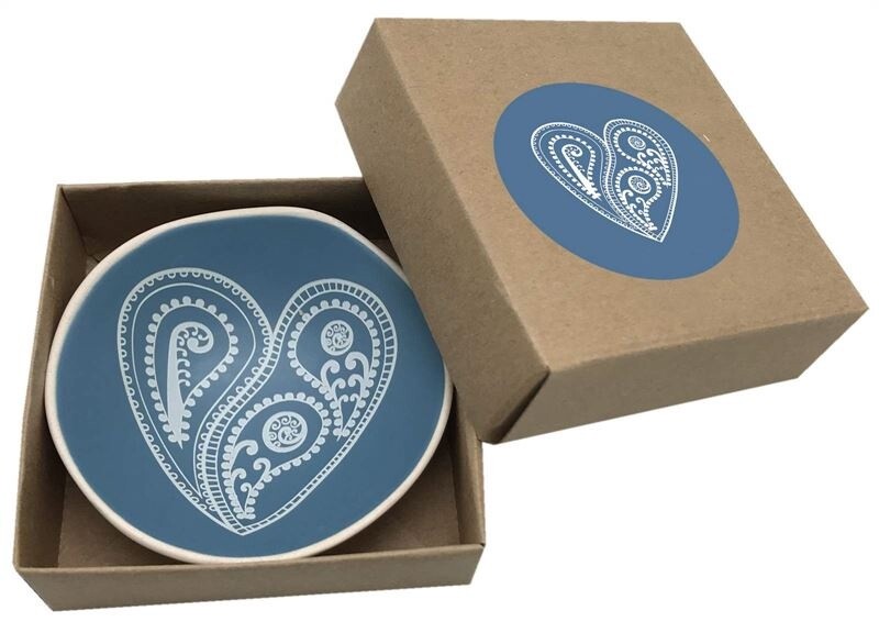 Bowl 7cm- aroha paisley on blue,