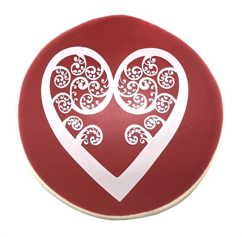 Bowl 7cm- Aroha fern, red