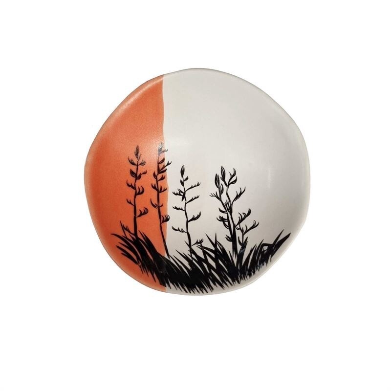 Bowl 7cm- Harakeke/flax, orange