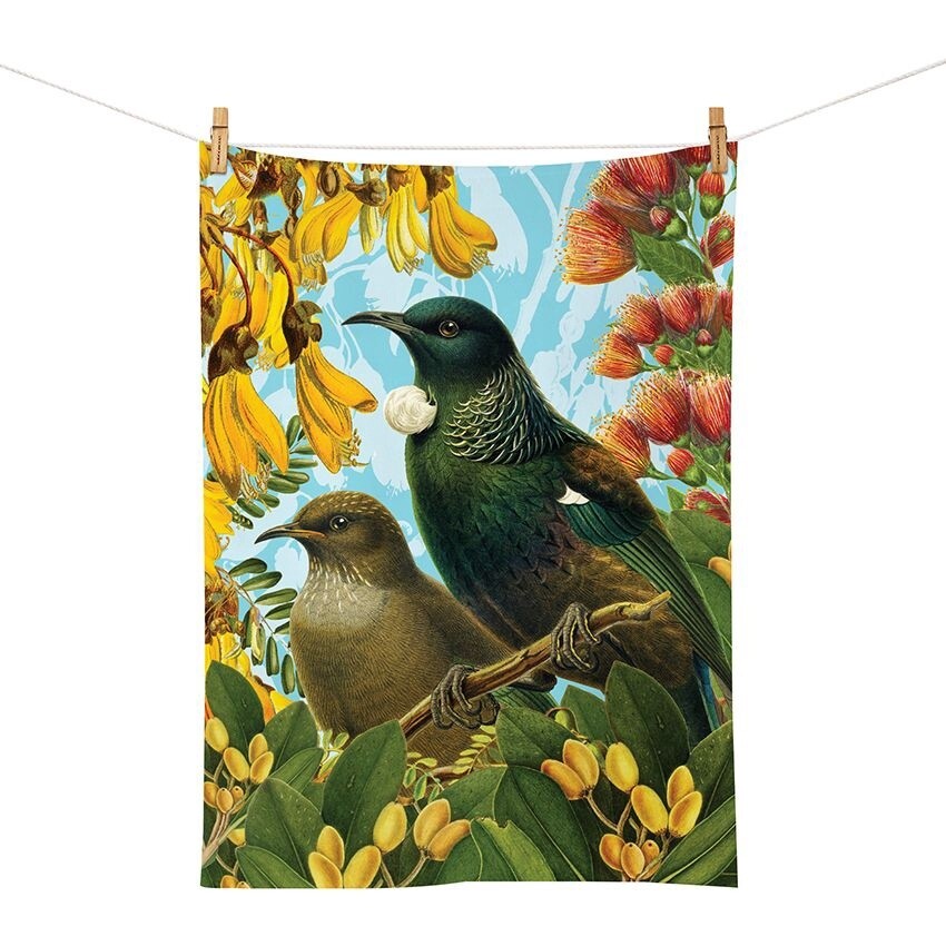 Tea Towel- Botanical Tui