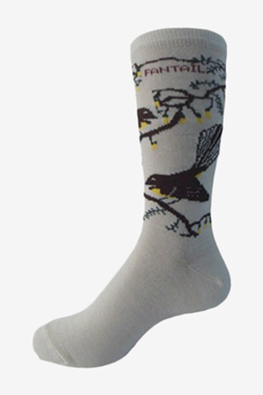 Merino Wool Socks- Pīwakawaka & Kōwhai