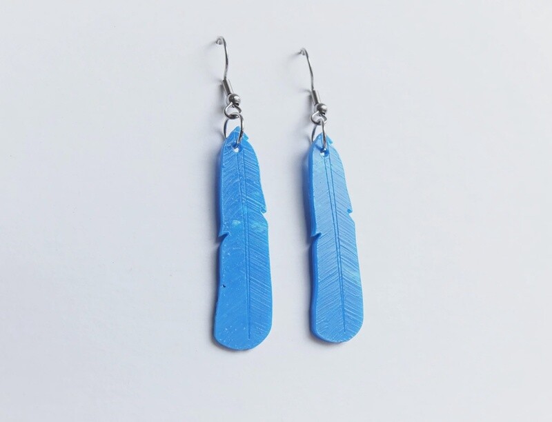 Earrings- Kōtare/sacred kingfisher feathers