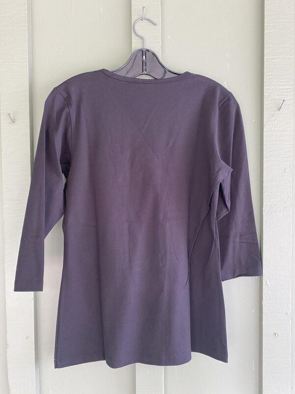 ¾ Sleeve T-Shirt: takahē, black, womens