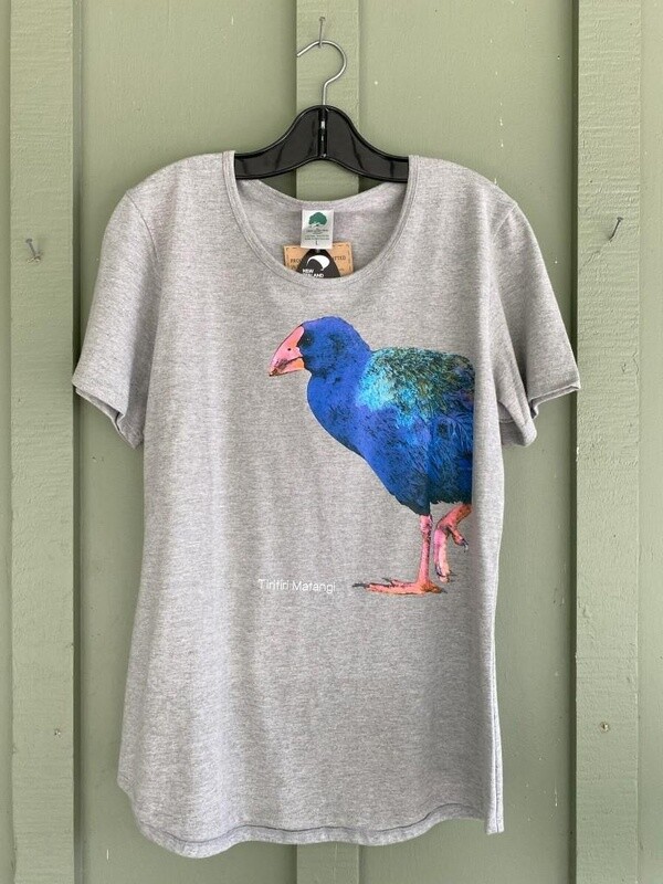 T-Shirt: takahē, silver marle, womens T-Shirt: takahē, silver marle, womens
