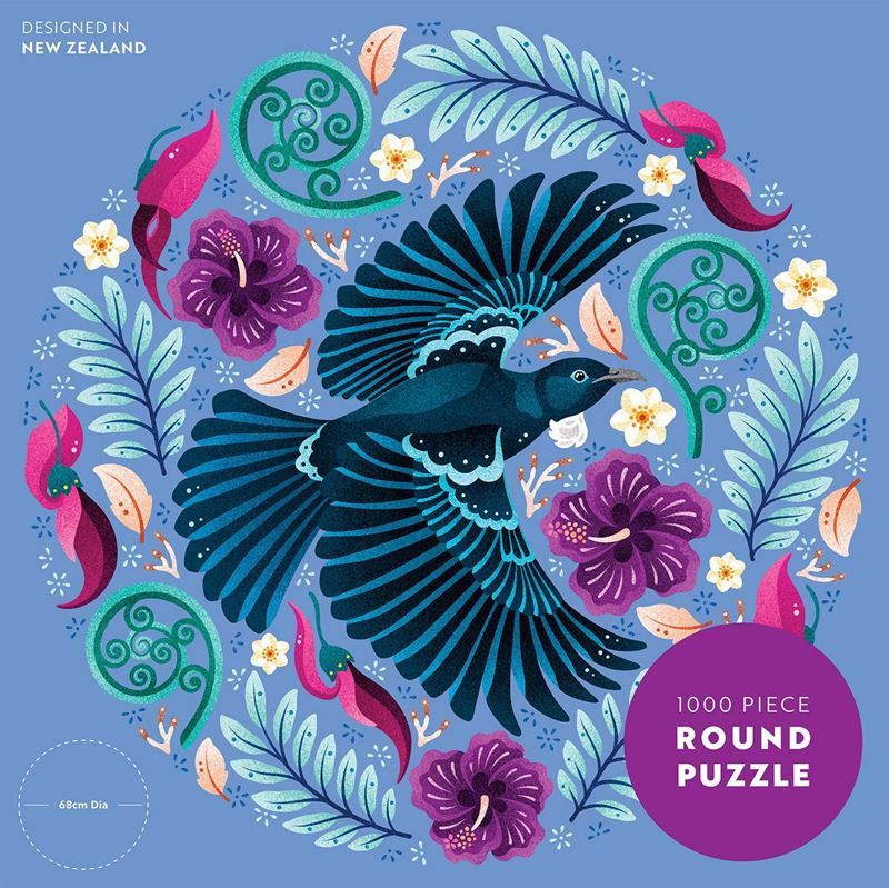 Round Puzzle 1000 Piece- Tuneful Tūī