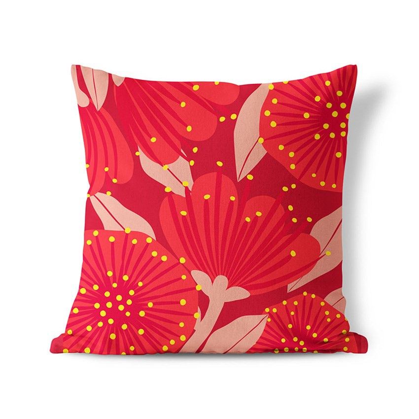 Cushion Cover- Red  Pōhutukawa