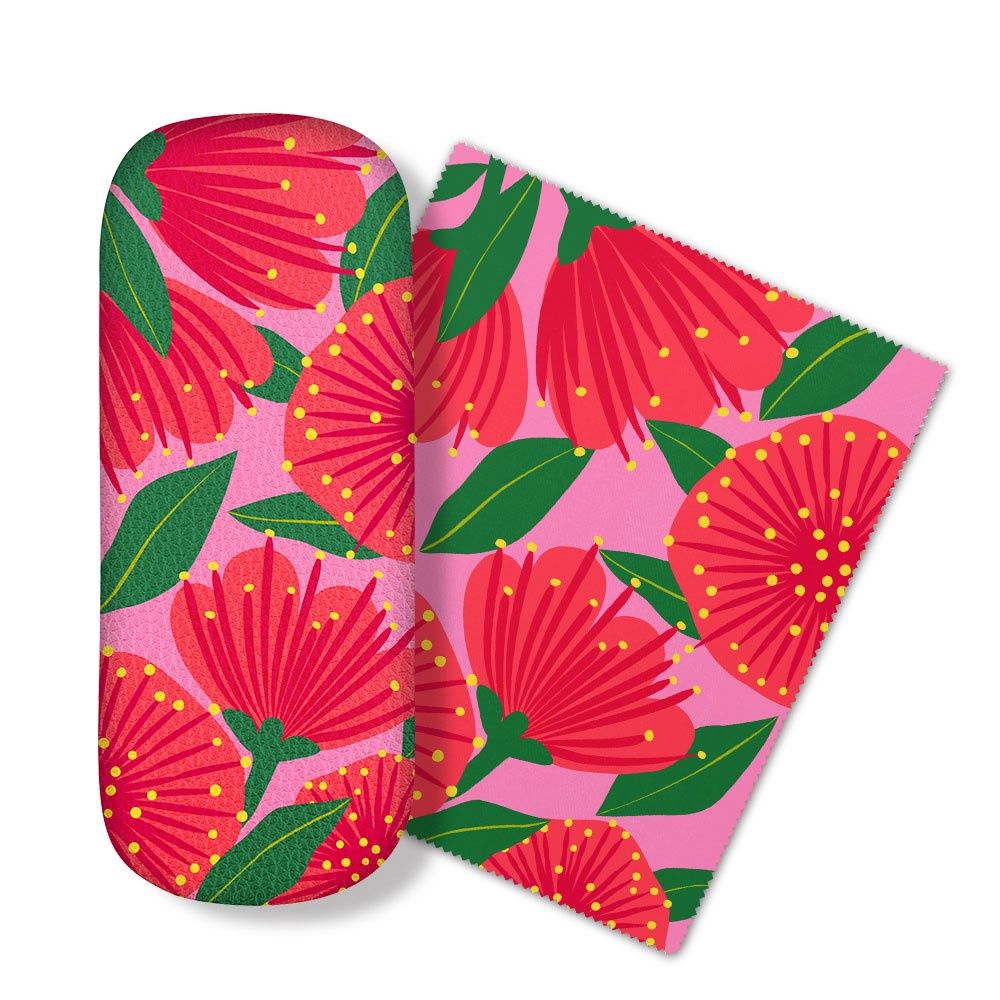 Glasses Case- bright pōhutukawa