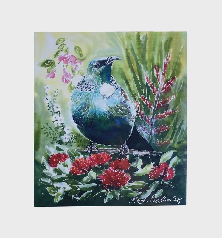Art Panel by Kay - tūī & flora, med