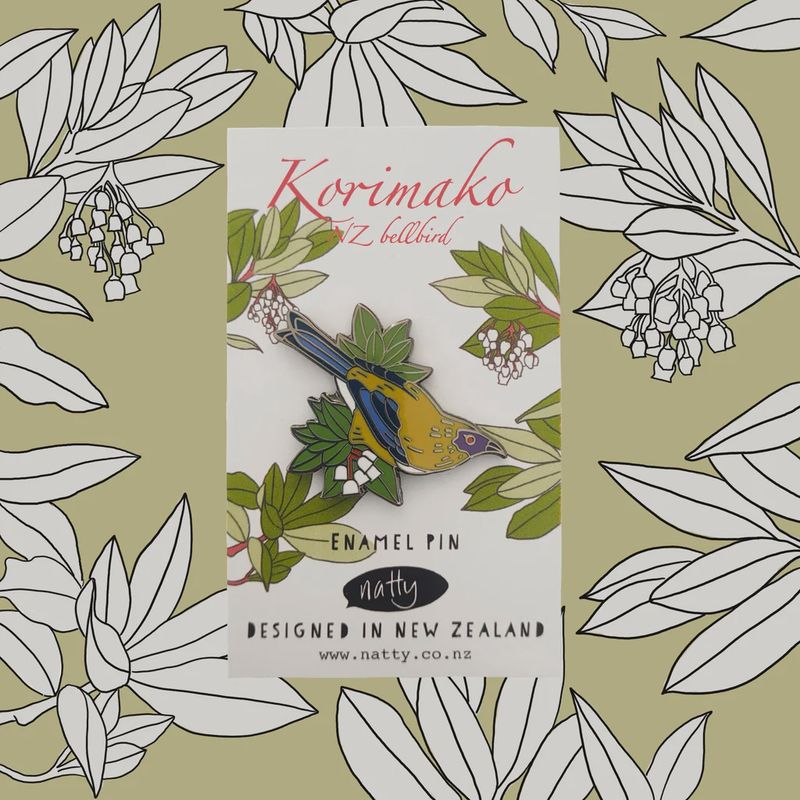 Enamel Pin- korimako