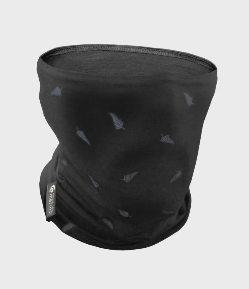 Neck Warmer- Merino, black fern