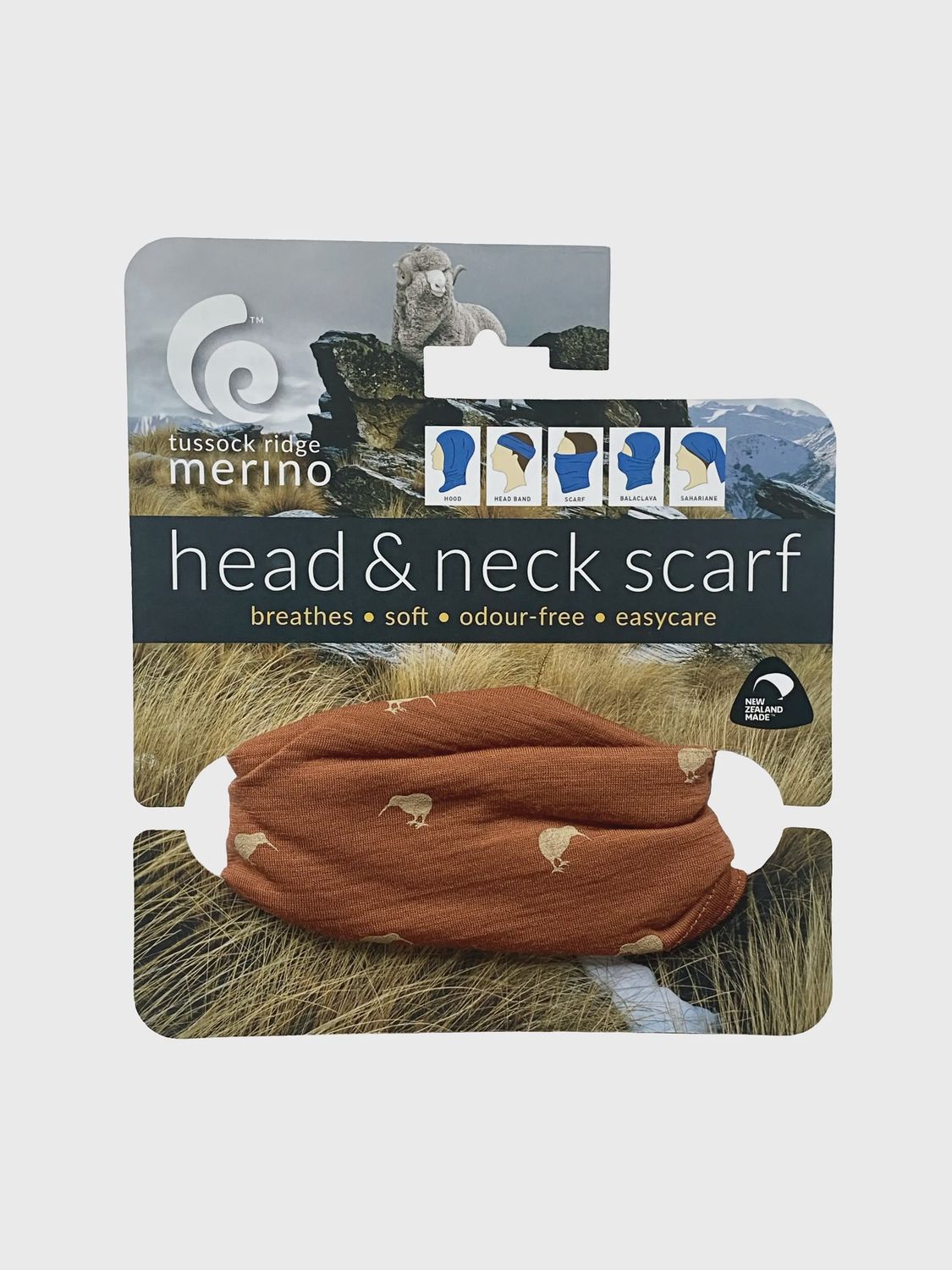 Neck Warmer- Merino, copper kiwi