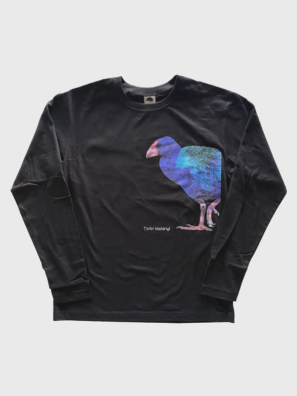 Long Sleeve Tee- takahē, black, mens