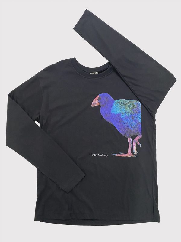 Long Sleeve Tee- takahē, black, mens