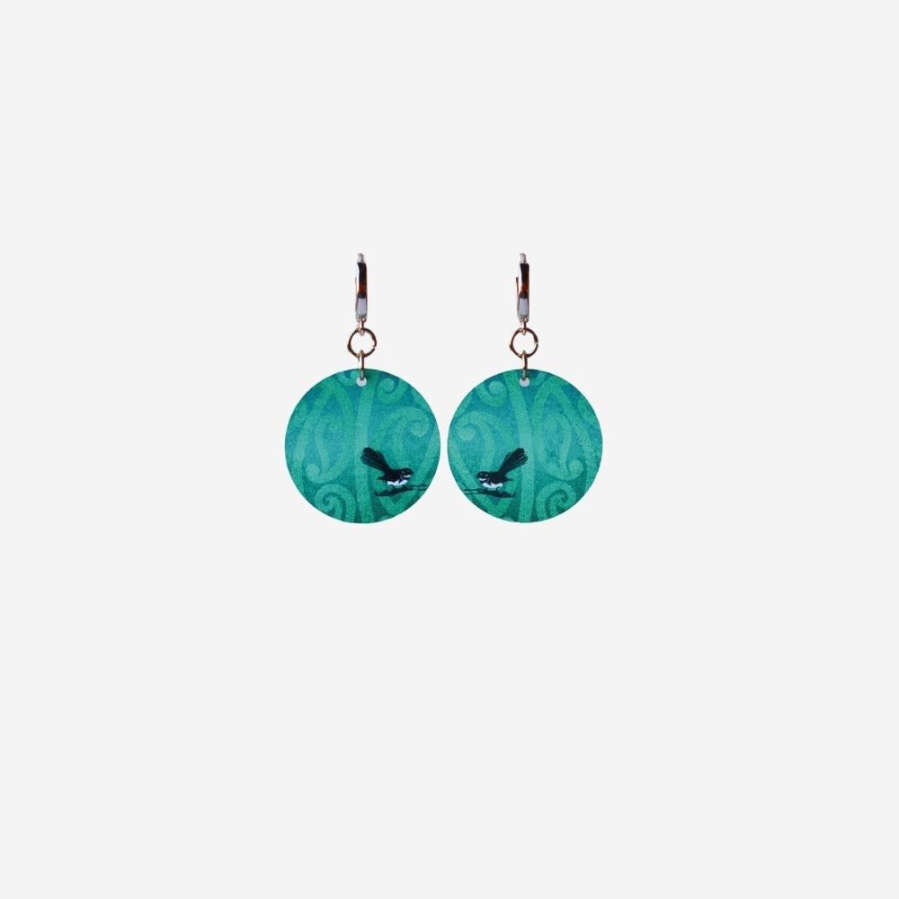 Earrings- Pīwakawaka Porowhita