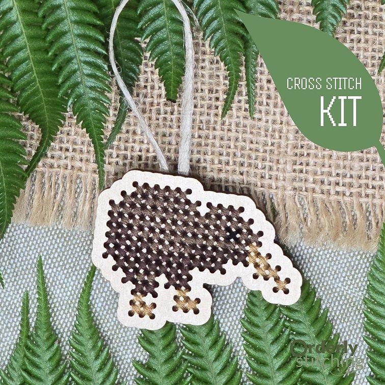 Cross-Stitch Ornament Kit- Kiwi