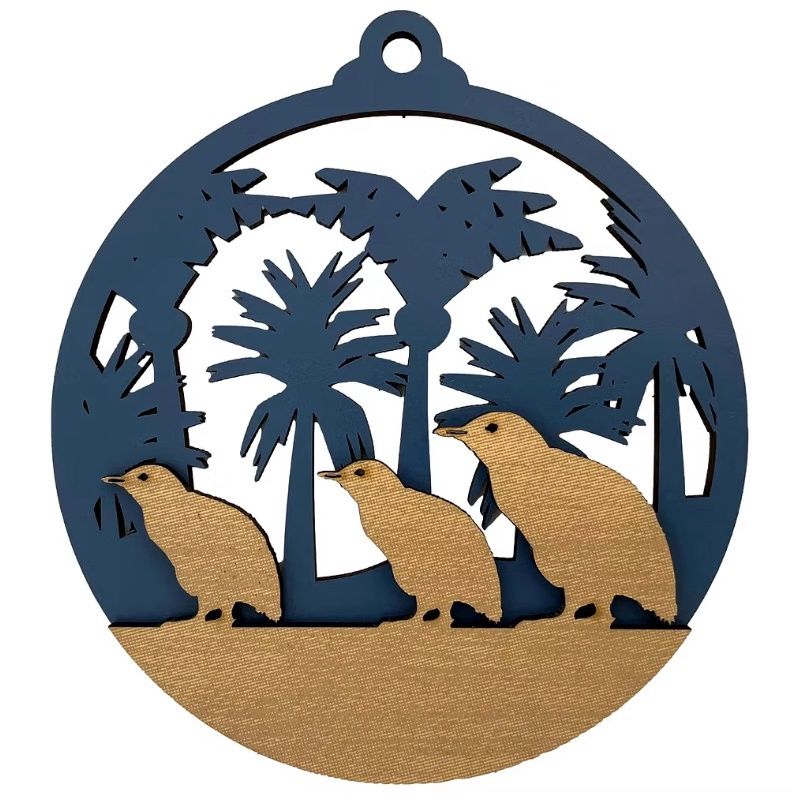 Round Decoration- Kororā, blue