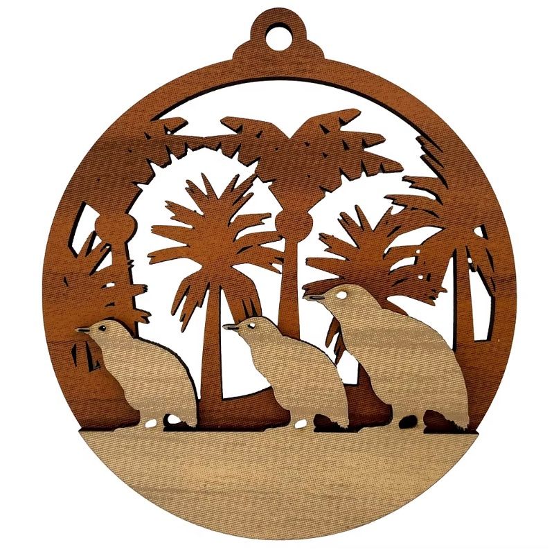 Round Decoration- Kororā, wood