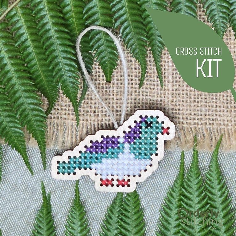 Cross-Stitch Ornament Kit- Kererū