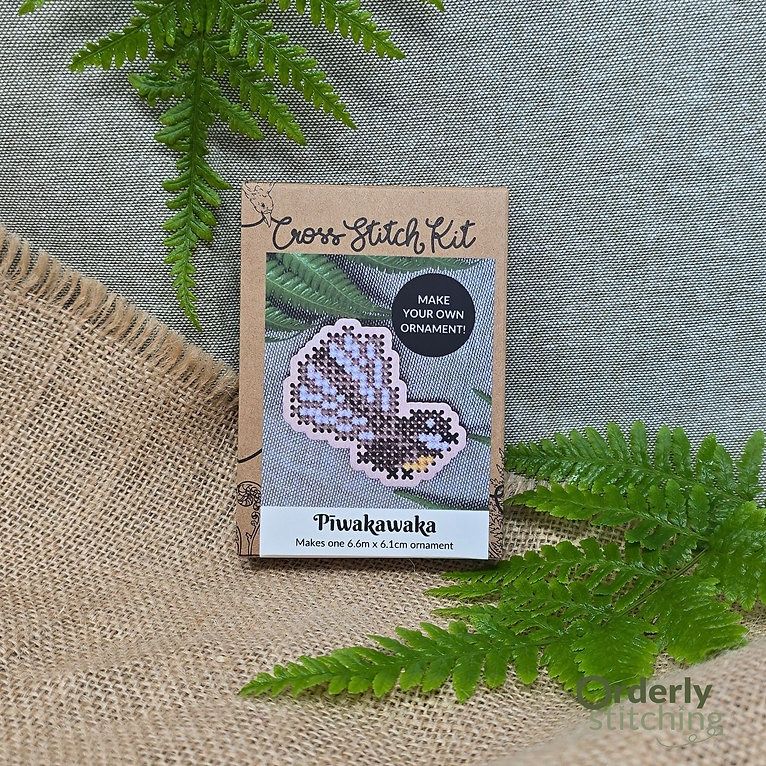Cross-Stitch Ornament Kit- Pīwakawaka