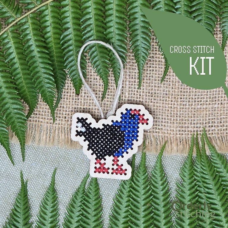 Cross-Stitch Ornament Kit- Pūkeko