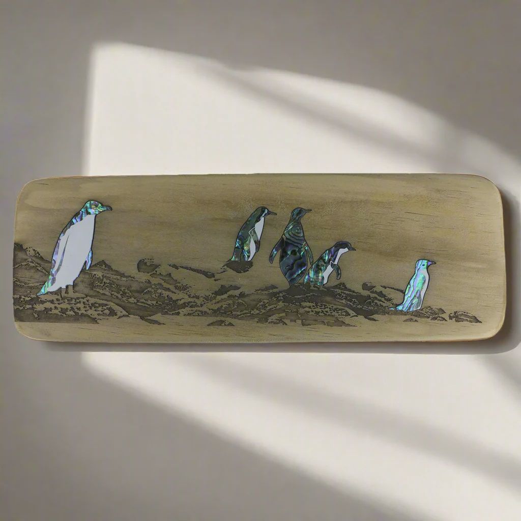 Wall Art- Recyclewood & Pāua, kororā