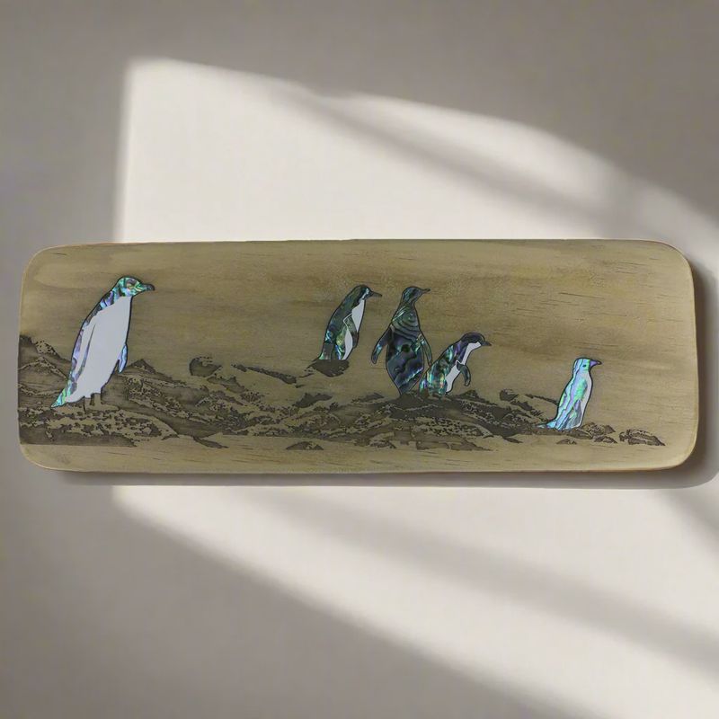 Wall Art- Recyclewood & Pāua, kororā