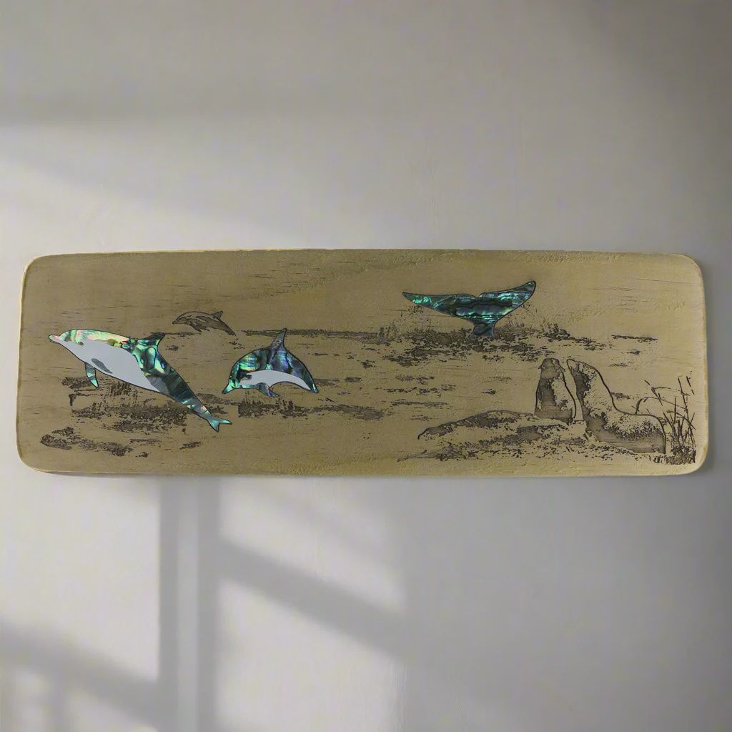 Wall Art- Recyclewood & Pāua, moana Wall Art- Recyclewood & Pāua, moana