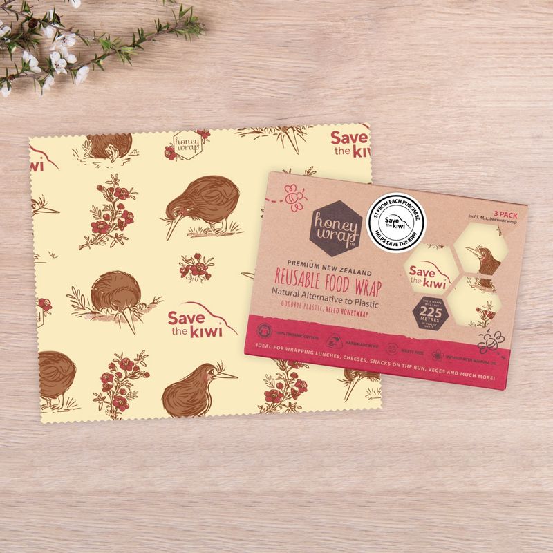 3 Pack- Honeywrap, Save the Kiwi
