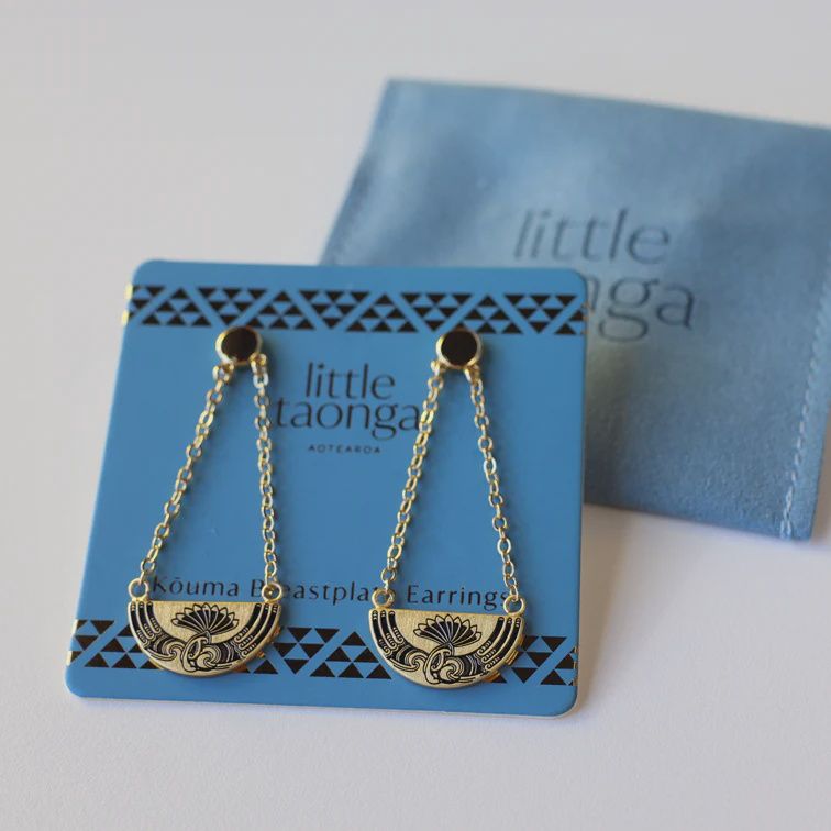 Earrings- Huia Breastplate, gold plated