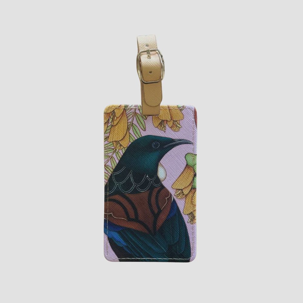 Luggage Tag- Pink tūī