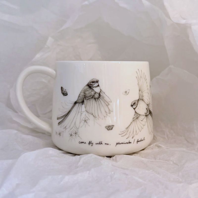 Boxed Mug- Come fly with me - pīwakawaka|fantail Boxed Mug- Come fly with me - pīwakawaka|fantail