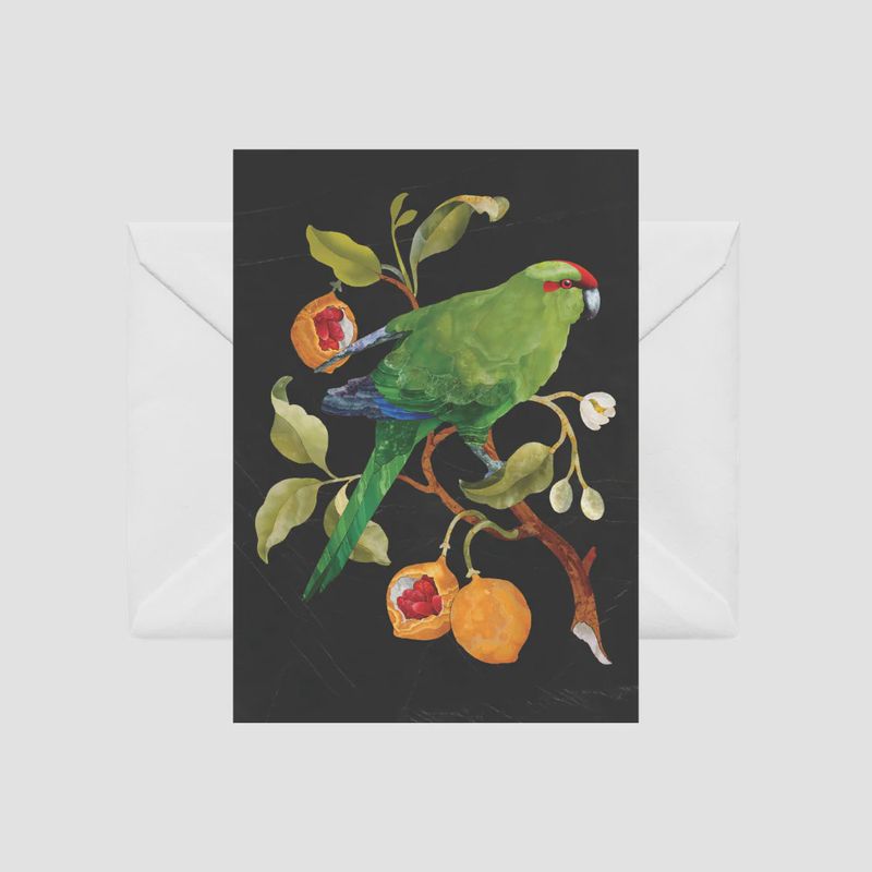 Card- Pietra Dura Kakariki