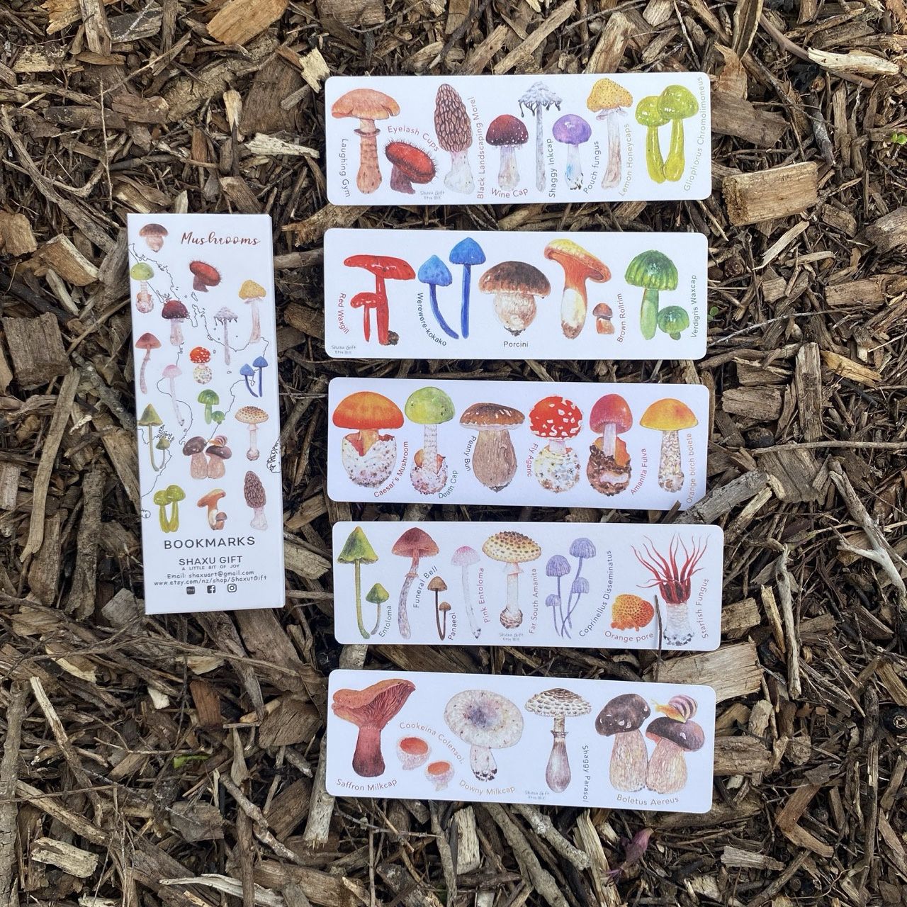 Bookmark Pack of 5- Mushrooms