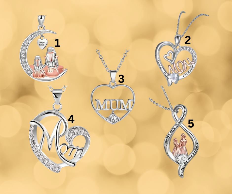 Silver plated mom/mum &amp; daughter Necklace. Was £16.99