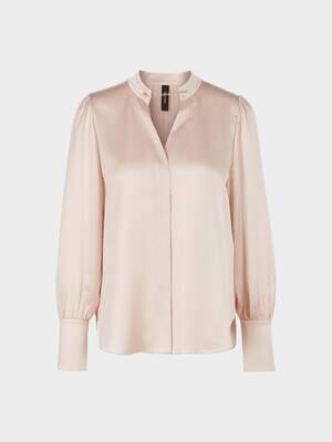 Elegant Silk Blouse with Stand Up Collar